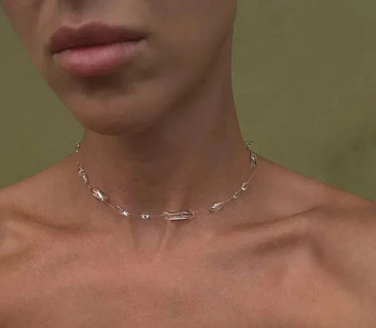 Aab-e-Naz (آبِ ناز) – Transparent Resin Droplet Choker by NAQSH - NAQSH JEWELRY