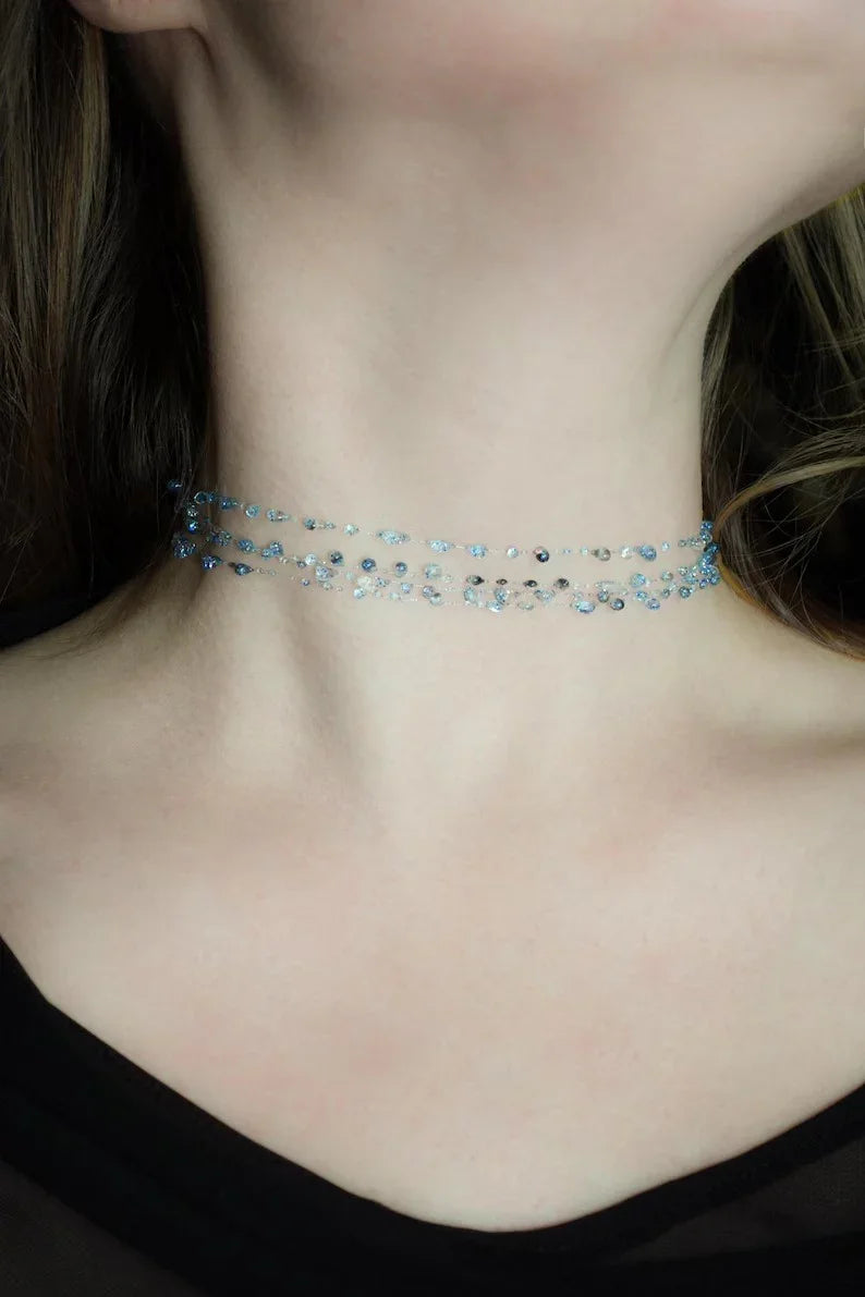 Nehr-e-Noor (نہرِ نور) – Handcrafted Crystal Resin Choker by NAQSH - NAQSH JEWELRY